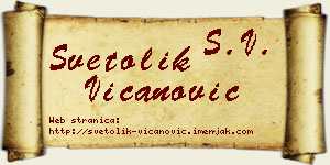 Svetolik Vicanović vizit kartica